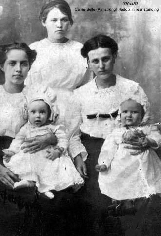 Photo of Carrie Belle Armstrong (standing) with others 
(let me know if you can identify them)