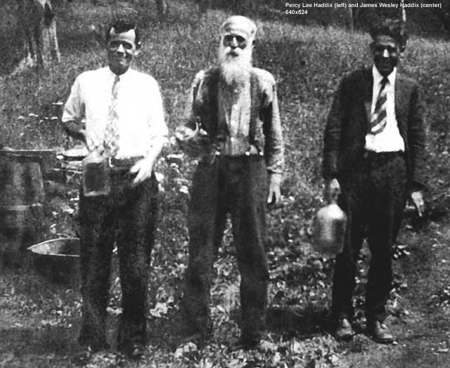 Percy Lee and James Wesley Haddix at their still
